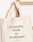 Crunchy Path to Wellness Canvas tote