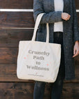 Crunchy Path to Wellness Canvas tote