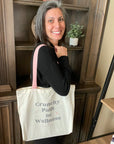 Crunchy Path to Wellness Canvas tote