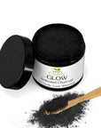 GLOW Teeth Whitening Activated Charcoal + Toothbrush + Tongue Scraper