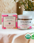 Made Simple Skin Care certified organic raw vegan nonGMO strawberry hibiscus face mask boxjar (metal)2a