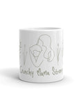 Crunchy Mama Strong glossy mug - white green print