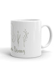 Crunchy Mama Strong glossy mug - white green print