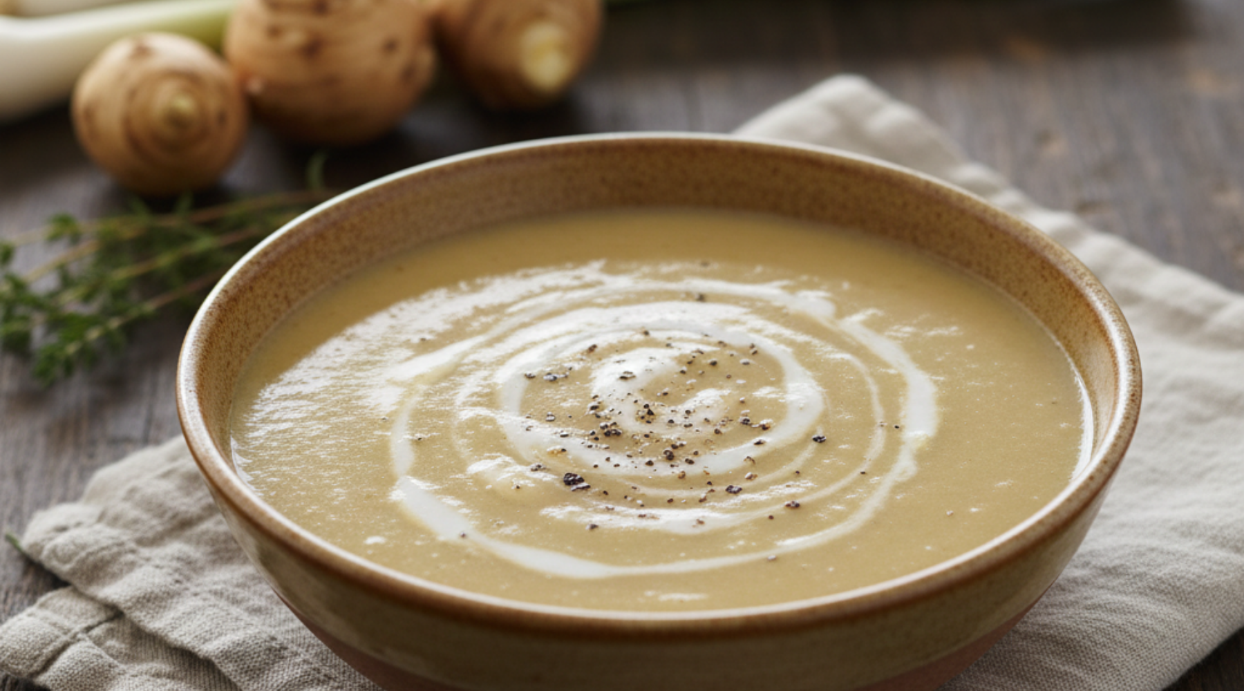 "Earth-Root" Sunchoke & Leek Biome Soup