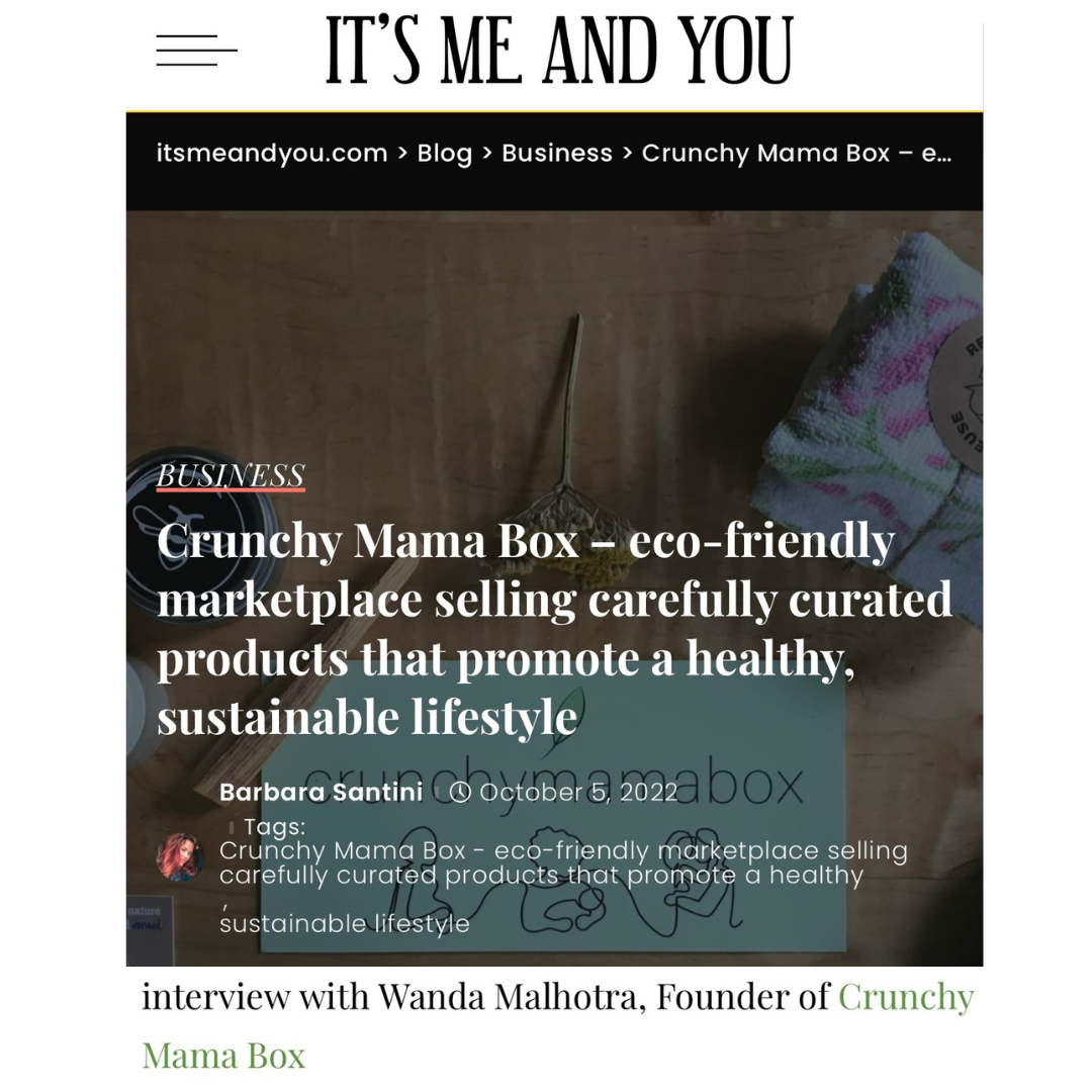 Wanda Malhotra, Certified Health Coach and curator for Crunchy Mama Box media interviews and features. I use my expertise to test products made with clean ingredients and sustainable packaging by brands that give back to the community and the planet.