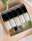 Essential Oils Roll-On with Crystals - set of 5