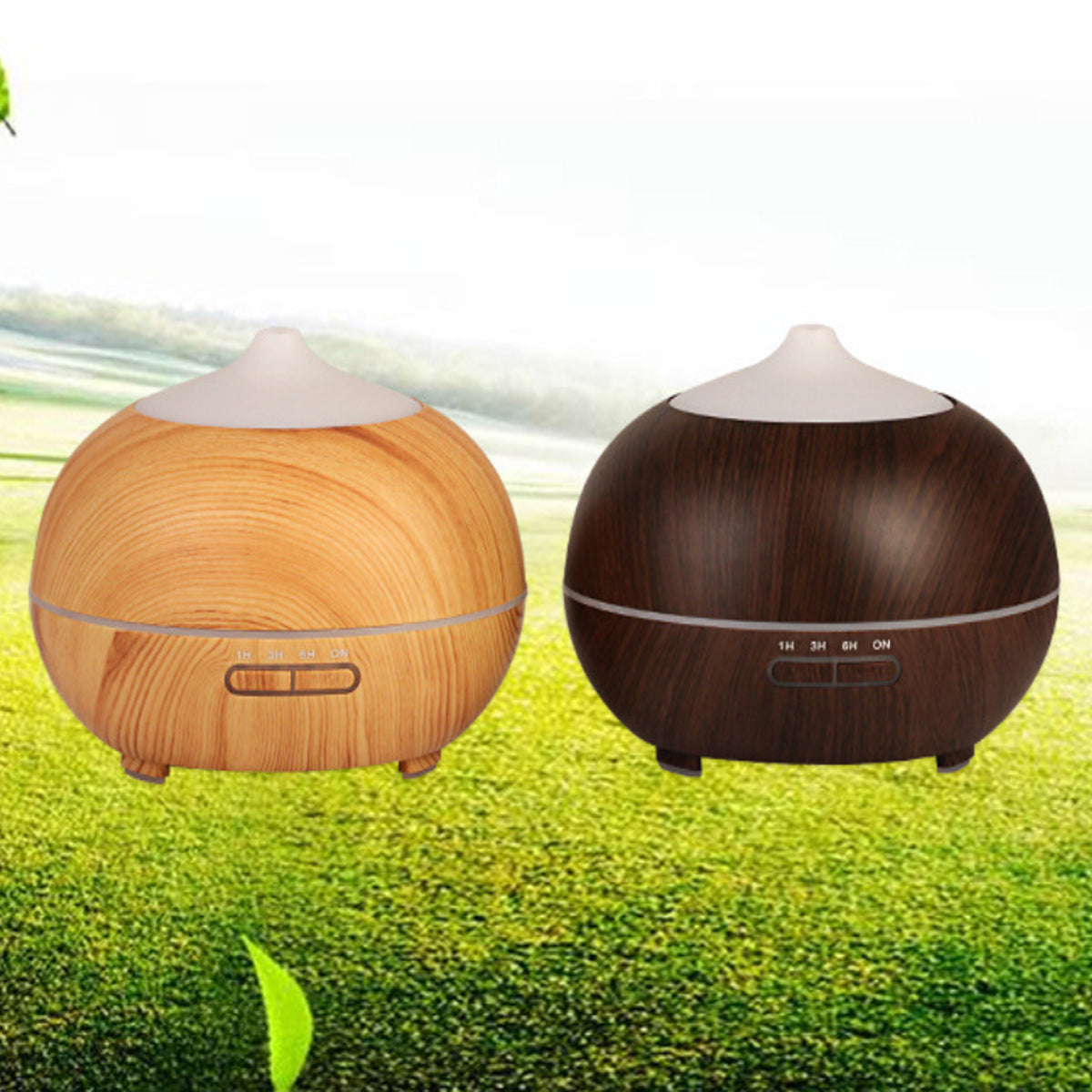 Mistyrious Essential Oil Humidifier Natural Oak Design With Easy Remote by VistaShops