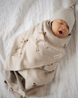 Luxury Cotton Deer Knit Swaddle Baby Blanket by Bleu La La