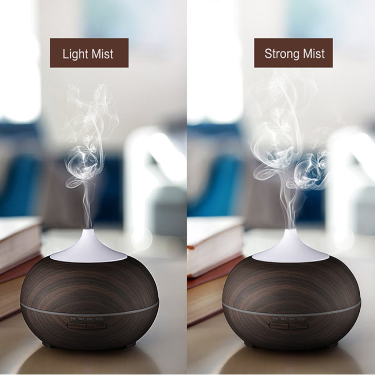 Mistyrious Essential Oil Humidifier Natural Oak Design With Easy Remote by VistaShops