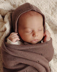 Organic Pointelle Swaddle Blanket + Hat Gift Set by Bleu La La