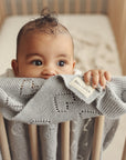 100% Cotton Luxury Knit Heart Swaddle Baby Blanket by Bleu La La