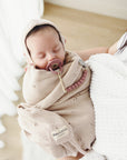 Organic Pointelle Swaddle Blanket + Hat Gift Set by Bleu La La