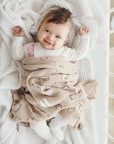 100% Cotton Luxury Knit Heart Swaddle Baby Blanket by Bleu La La