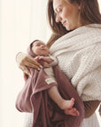 Organic Pointelle Swaddle Blanket + Hat Gift Set by Bleu La La