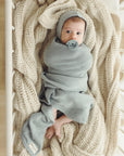 Organic Pointelle Swaddle Blanket + Hat Gift Set by Bleu La La