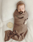 Organic Pointelle Swaddle Blanket + Hat Gift Set by Bleu La La