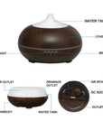 Mistyrious Essential Oil Humidifier Natural Oak Design With Easy Remote by VistaShops