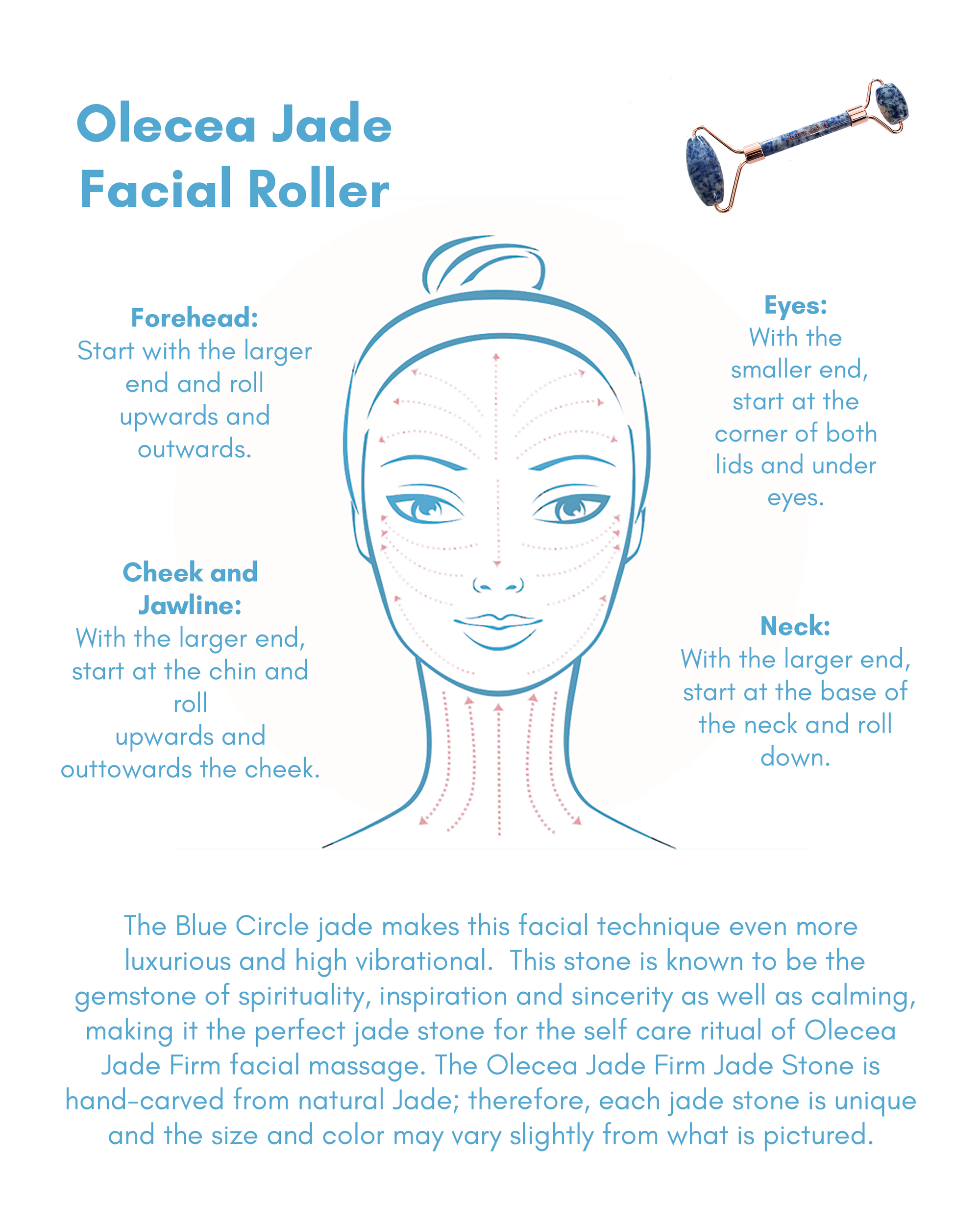 Blue Circle Jade Face Roller