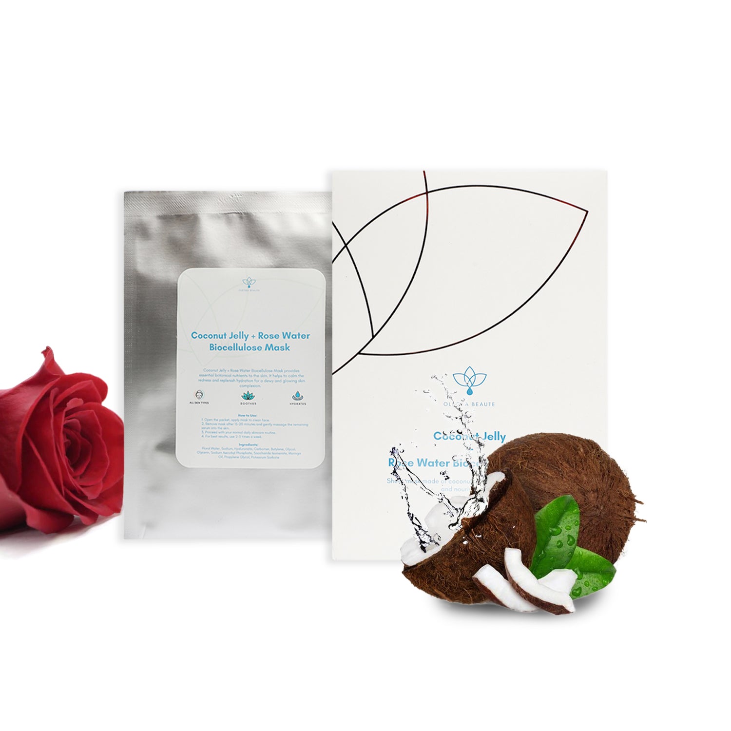 Coconut Jelly + Rose Water Biocellulose Mask