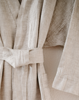 Melange Linen Bathrobe by Beflax Linen