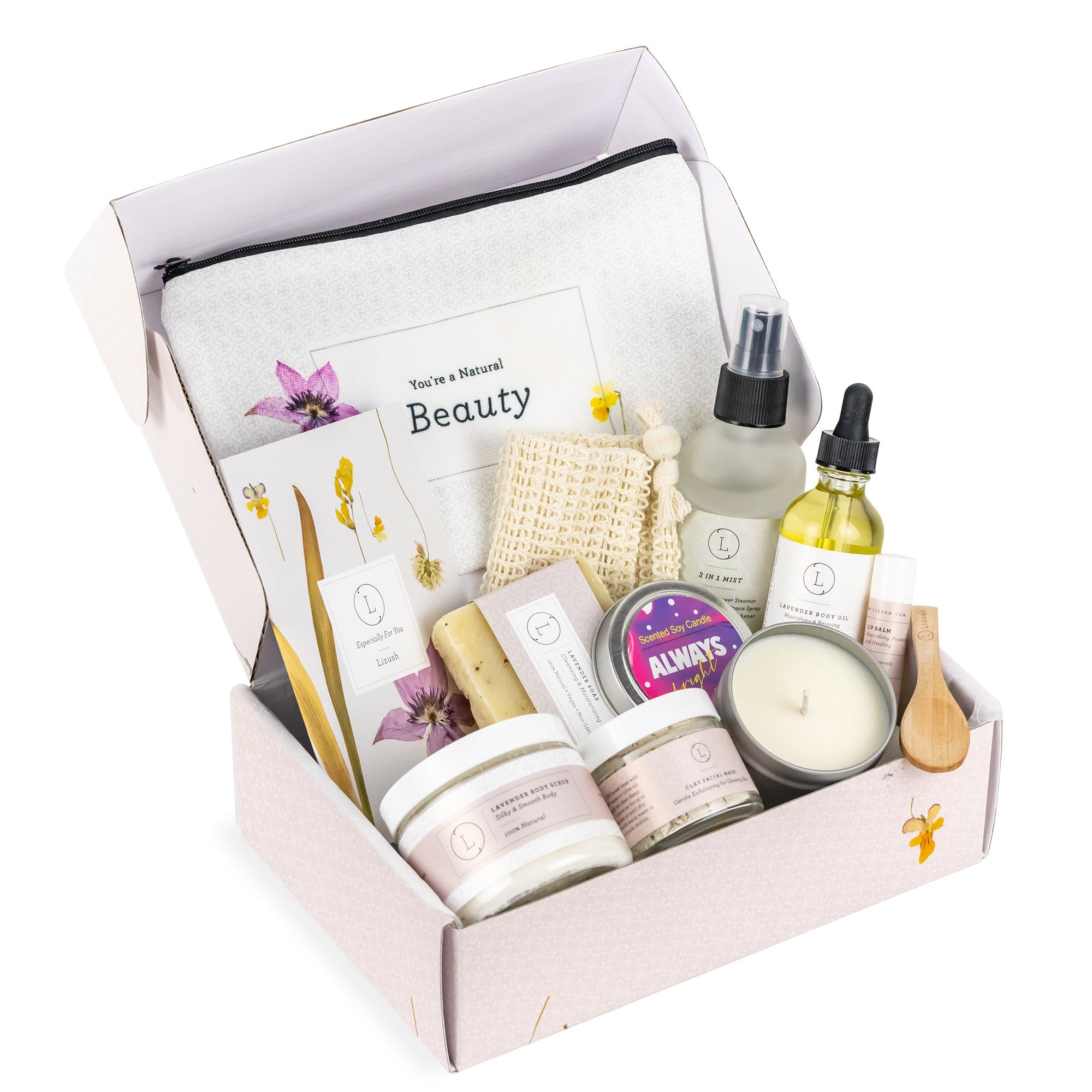 Spa Gift Box, Natural Lavender Bath &amp; Body Relaxing Package for Friend