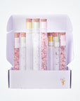 Natural Bath Salts Gift set in 8 Glass Tubes, Luxurious Bath Experience