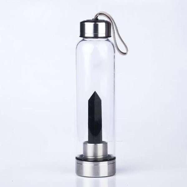 Pure Essence Natural Stone Infused Water In Glass Bottle by VistaShops