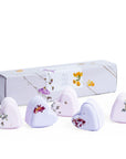 Set of 5 Heart Shaped Shower Steamers Package  - in a Gift Box - Can be personalized.