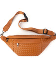 The Riley | Woven Leather Sling Bag by Babs+Birdie