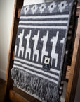 Alpaca Wool Throw Blanket - Alpaca Design (Grey) by Alpaca Threadz