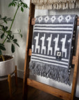 Alpaca Wool Throw Blanket - Alpaca Design (Grey) by Alpaca Threadz