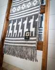 Alpaca Wool Throw Blanket - Alpaca Design (Grey) by Alpaca Threadz