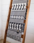 Alpaca Wool Throw Blanket - Alpaca Design (Grey) by Alpaca Threadz