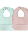 Classic - Set of Soft Vegan Leather Easy Clean Bibs 0-12 Months by Bleu La La