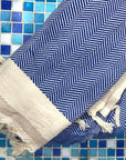 Pipa Sustainable Hand-loomed Throw Blanket - Blue by Eco Hilana