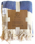 Pipa Sustainable Hand-loomed Throw Blanket - Blue by Eco Hilana