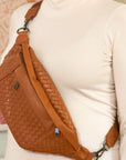 The Riley | Woven Leather Sling Bag by Babs+Birdie