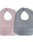 Classic - Set of Soft Vegan Leather Easy Clean Bibs 0-12 Months by Bleu La La