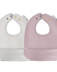 Classic - Set of Soft Vegan Leather Easy Clean Bibs 0-12 Months by Bleu La La