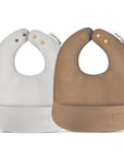 Classic - Set of Soft Vegan Leather Easy Clean Bibs 0-12 Months by Bleu La La