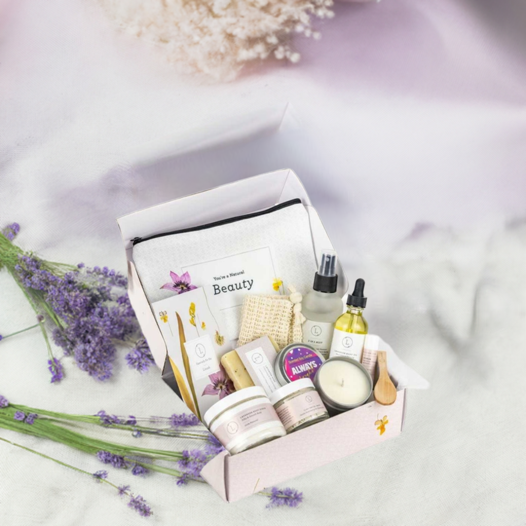 Spa Gift Box, Natural Lavender Bath &amp; Body Relaxing Package for Friend