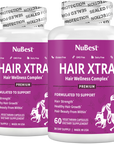 Hair Xtra, Premium Hair Growth Support for Men & Women, 60 Vegan Capsules by NuBest Nutrition®