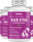 Hair Xtra, Premium Hair Growth Support for Men & Women, 60 Vegan Capsules by NuBest Nutrition®