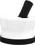 Mortar and Pestle Set - Small EZ-Grip Silicone & Porcelain Mortar With Non-Slip Scratch Proof Silicone Base  - herb or spice grinder, pill crusher grinder or molcajete - NEW DESIGN -  Dishwasher Safe by Cooler Kitchen