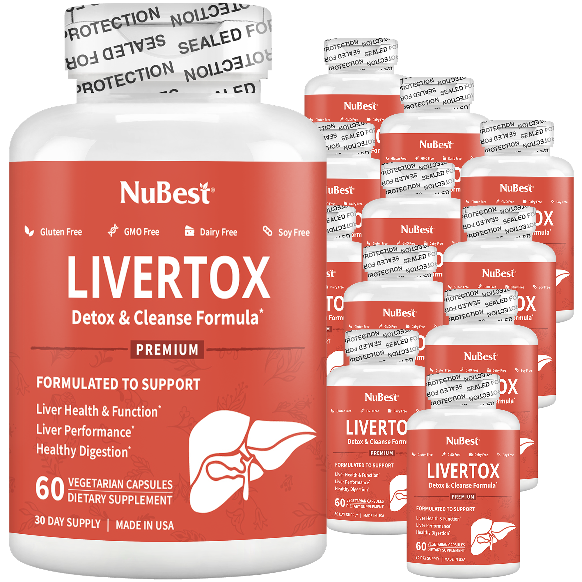 LiverTox, Advanced Formula for Liver Detox, Cleanse &amp; Digestion, 60 Vegan Capsules by NuBest Nutrition®