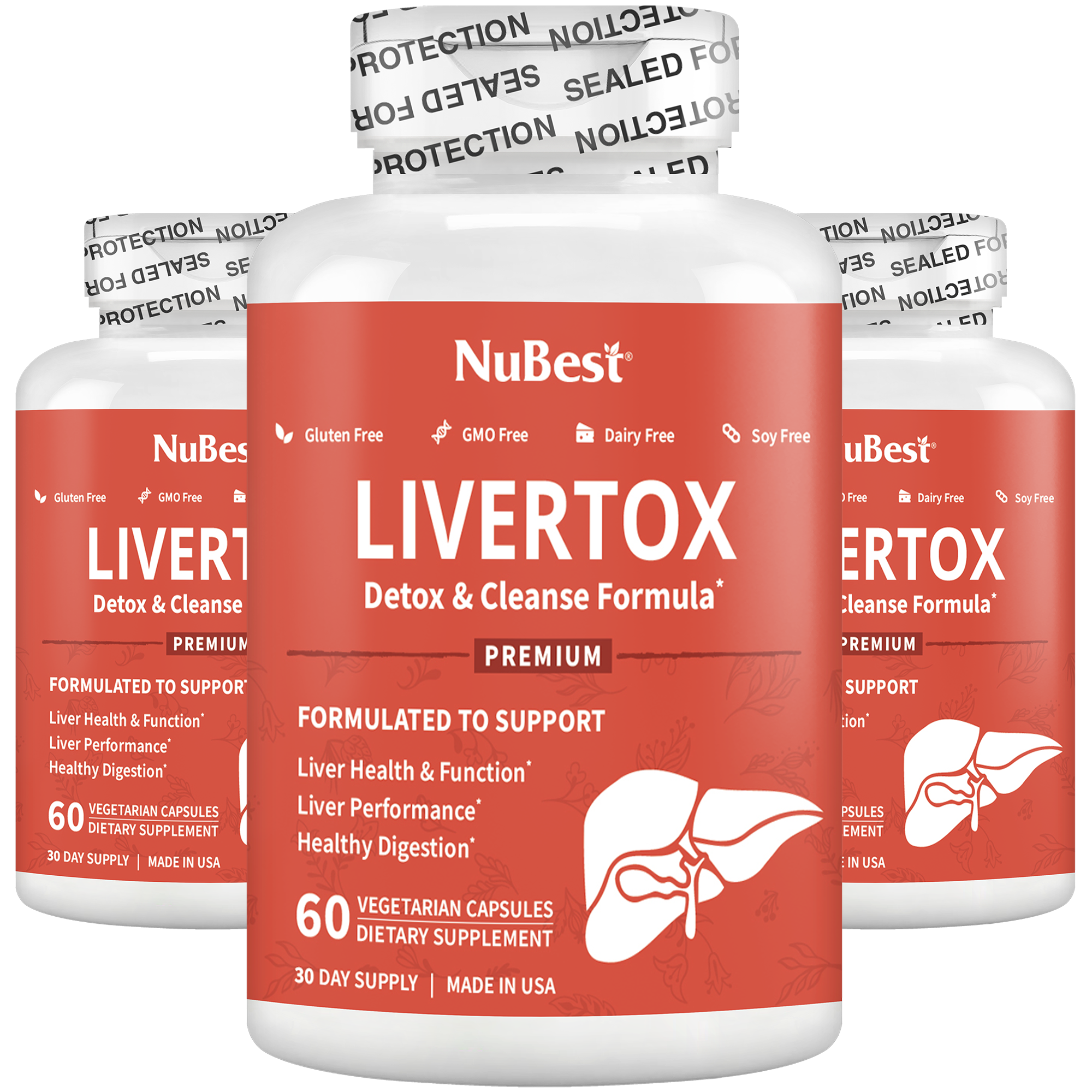 LiverTox, Advanced Formula for Liver Detox, Cleanse &amp; Digestion, 60 Vegan Capsules by NuBest Nutrition®