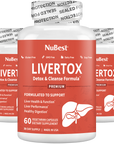 LiverTox, Advanced Formula for Liver Detox, Cleanse & Digestion, 60 Vegan Capsules by NuBest Nutrition®