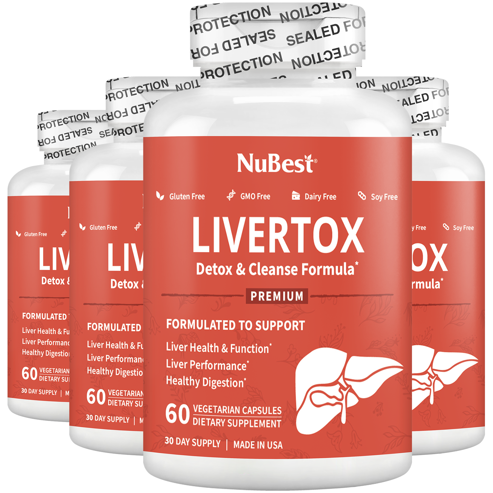 LiverTox, Advanced Formula for Liver Detox, Cleanse &amp; Digestion, 60 Vegan Capsules by NuBest Nutrition®