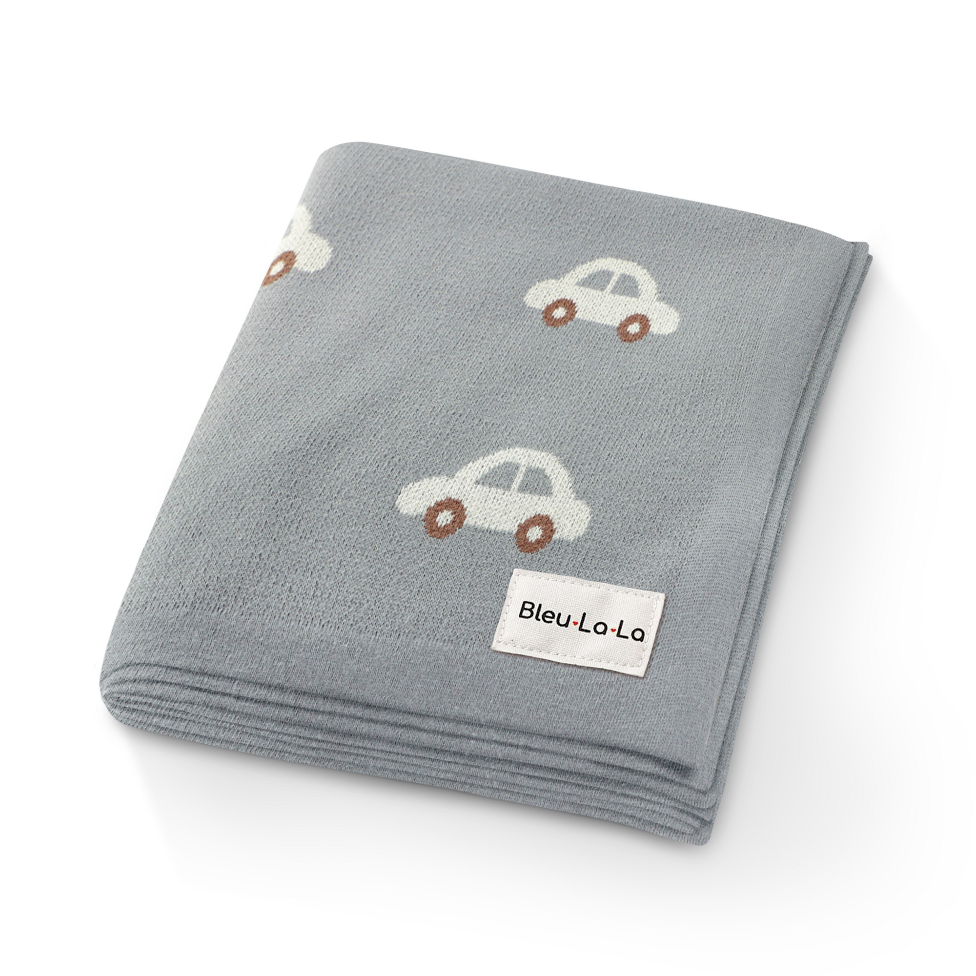 100% Cotton Luxury Knit Car Swaddle Blanket by Bleu La La