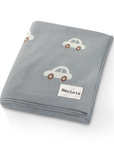 100% Cotton Luxury Knit Car Swaddle Blanket by Bleu La La